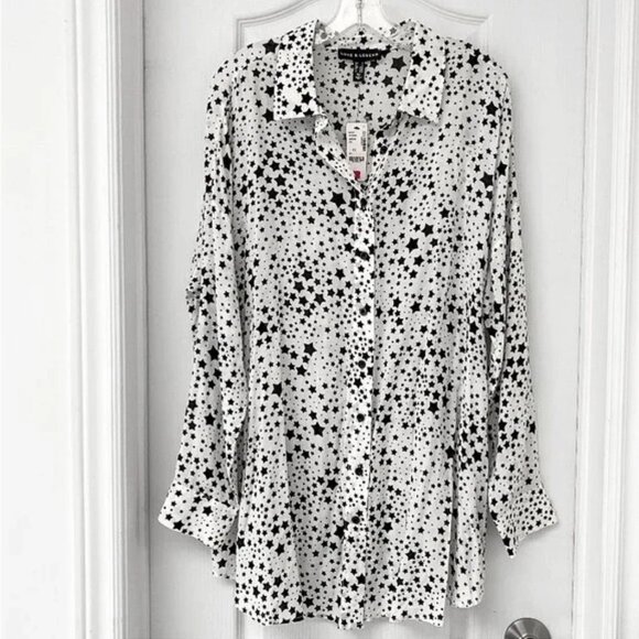 Addition Elle - 1x Love & Legend - Celestial Stars Button Down Shirt with Belt - Picture 1 of 10